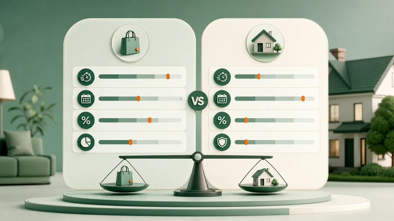 dviejų tipų paskolų palyginimo infografika